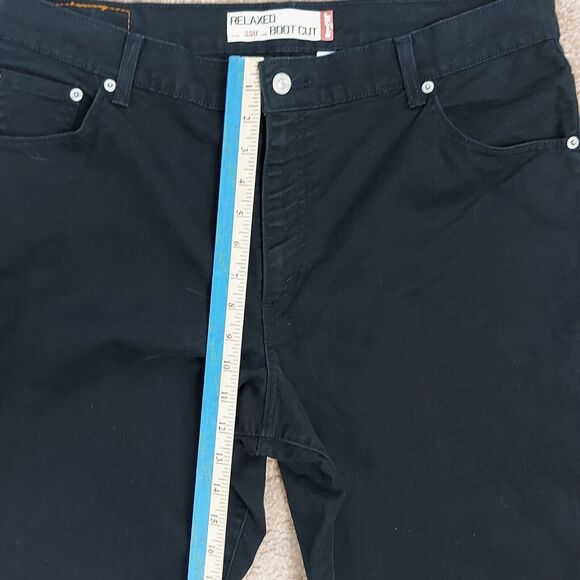 Levis 550 Black Denim Jeans 18M Relaxed Fit Boot Cut Cotton (measures 36x31) - Picture 7 of 10